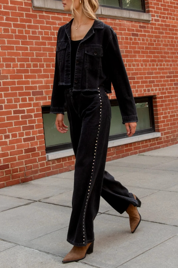 Rosy Brown Anya Studded Vintage Jean | Moon Shadow Jeans