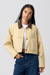 Light Gray Breaking Camp Twill Cropped Jacket Jacket