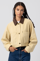 Light Gray Breaking Camp Twill Cropped Jacket Jacket