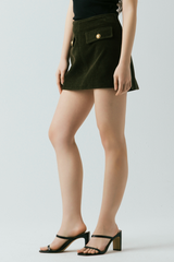 Light Gray Inside Scoop Corduroy Mini Skirt Mini Skirt