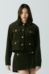 Light Gray Inside Scoop Corduroy Shacket Shacket