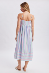 Lavender Sea Glass Multi Stripe Midi Dress in Mint/Sky Midi Dress