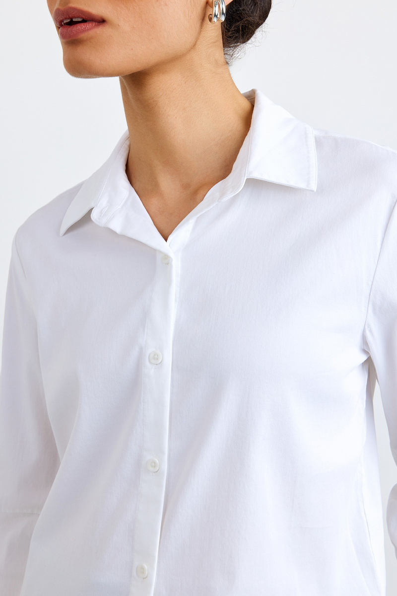 Light Gray Long Sleeve Clean Shirt Shirt