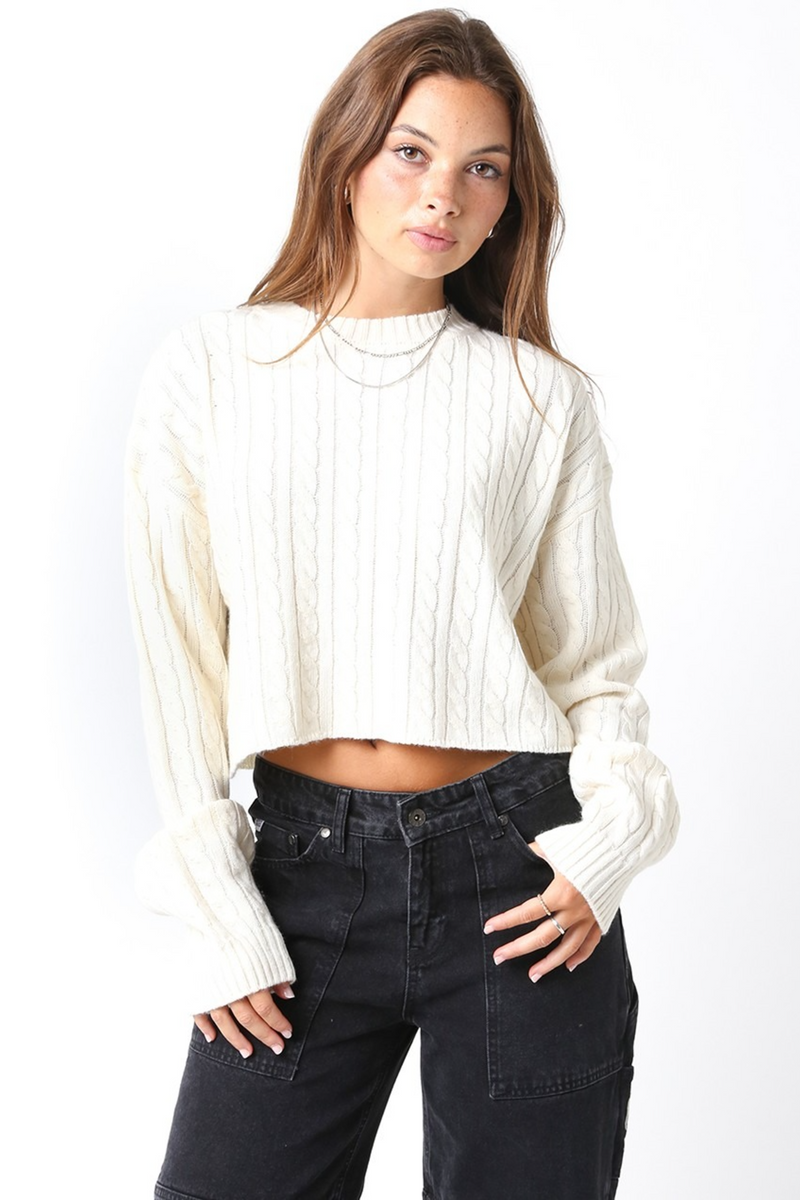 Beige Pritchett Cropped Sweater Sweater