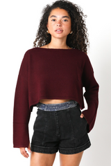 Light Gray Betty Cropped Sweater Sweater
