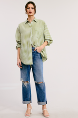 Light Gray Page Oversized Gingham Shirt Shirt