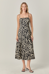 Gray Animal Print Midi Dress Midi Dress