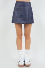 Lavender Traci Faux Leather Mini Skirt Mini Skirt