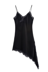 White Smoke Lace Cascade Mini Dress Mini Dress