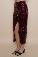 Gray Midnight Sparkle Sequin Midi Skirt Midi Skirt