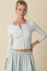 Gray Nolan Crop Button Top Cardigan