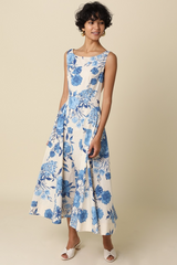 Light Gray Tina Floral Maxi Dress Maxi Dress