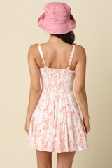 Light Gray Winston Floral Mini Dress in Natural Coral Mini Dress