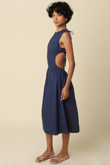 Tan Anna Open Back Tie Midi Dress Midi Dress