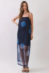 Light Gray The Midnight Polka Dot Maxi Dress Maxi Dress