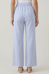 Light Gray Coastal Breeze Striped Linen Trouser Pant