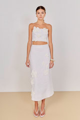 Light Gray Crochet Flower Maxi Skirt Maxi Skirt