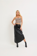 Lavender No Apologies Vegan Leather Midi Skirt Midi Skirt