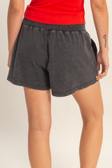 Dark Slate Gray Vega Smocked Mineral Wash Shorts Short