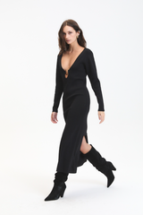 Dark Slate Gray Maurice Knit Dress Maxi Dress