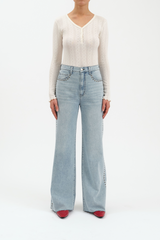 White Smoke Far Out High Rise Wide Leg | Lets Dance Jeans
