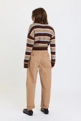 Lavender Villa Drawstring Barrel | Latte Jeans