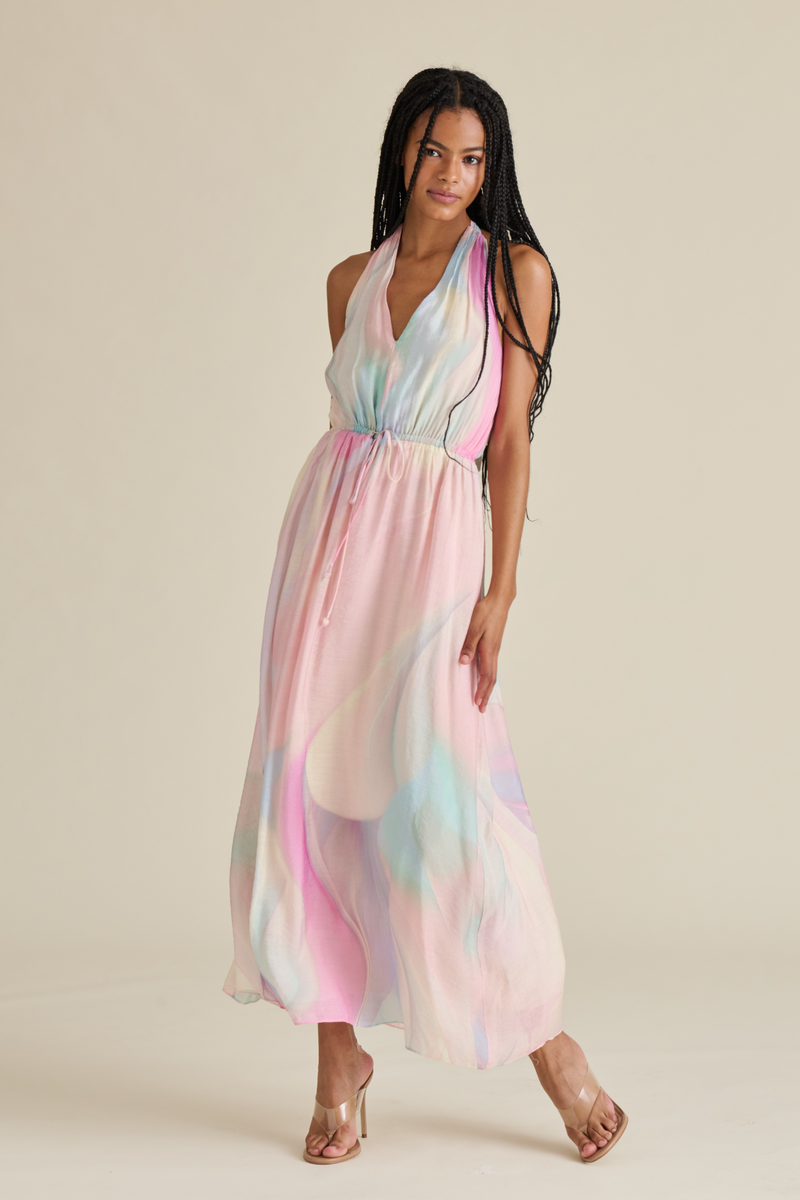 multi pastel dress Sunset Rays Color block Maxi Dress, Pastel Multi Small