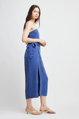 Lavender Robyn Strapless Wrap Dress Midi Dress