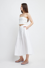 Lavender Rylie Linen Button Skirt Midi Skirt