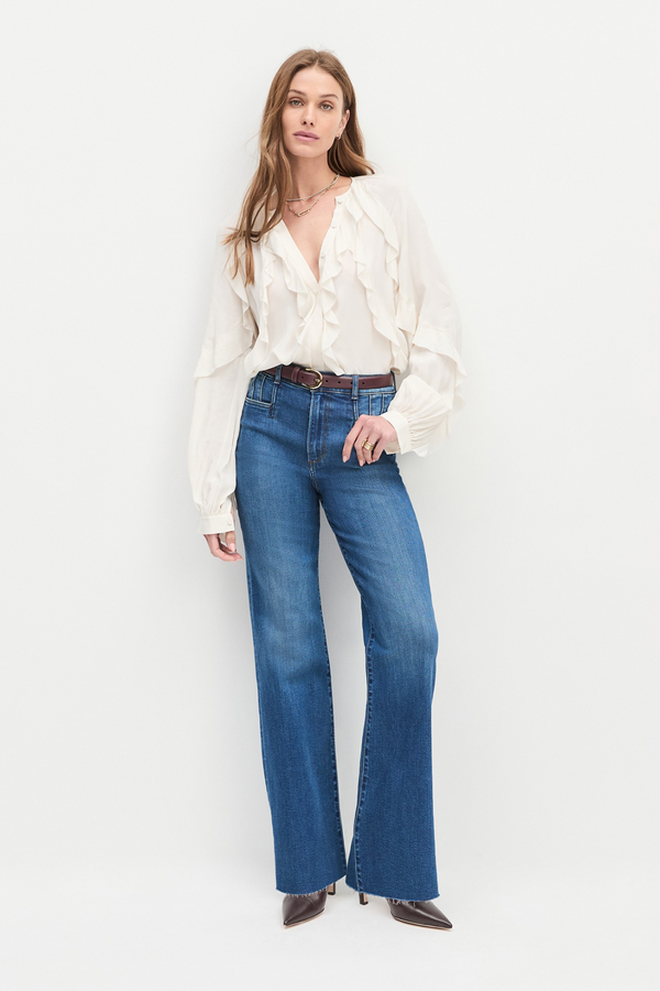 White Smoke The Jordie Super High Rise Wide Leg | Madison Jeans