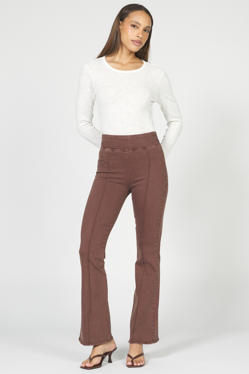 Beige Mindy High Rise Flare Jean | Cappuccino Jeans