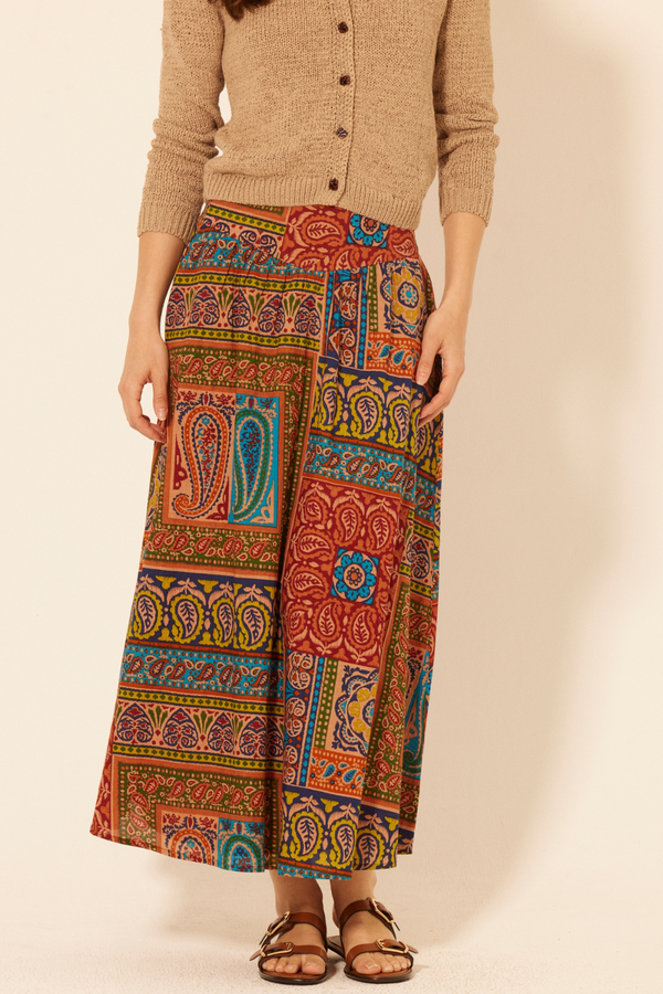 Wheat Elm Skirt in Tapestry Print Maxi Skirt