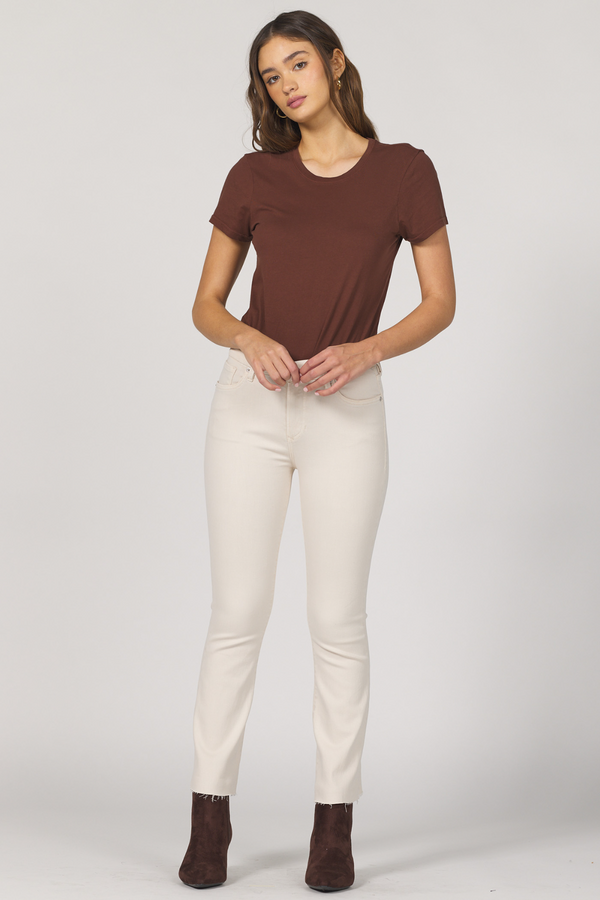 Light Gray Jeanne Mid Rise Raw Hem Jean | Whitecap Gray Jeans