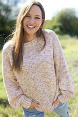 Dark Gray Josef Marled Crew Chunky Sweater
