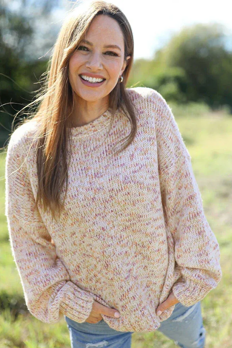 Dark Gray Josef Marled Crew Chunky Sweater