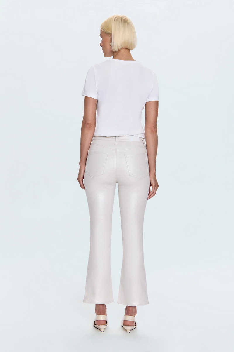 Lavender Lennon High Rise Coated Boot Jean | Ivory Luster Pant
