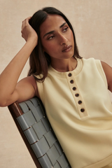 Tan Marla Button Placket Tank Tank
