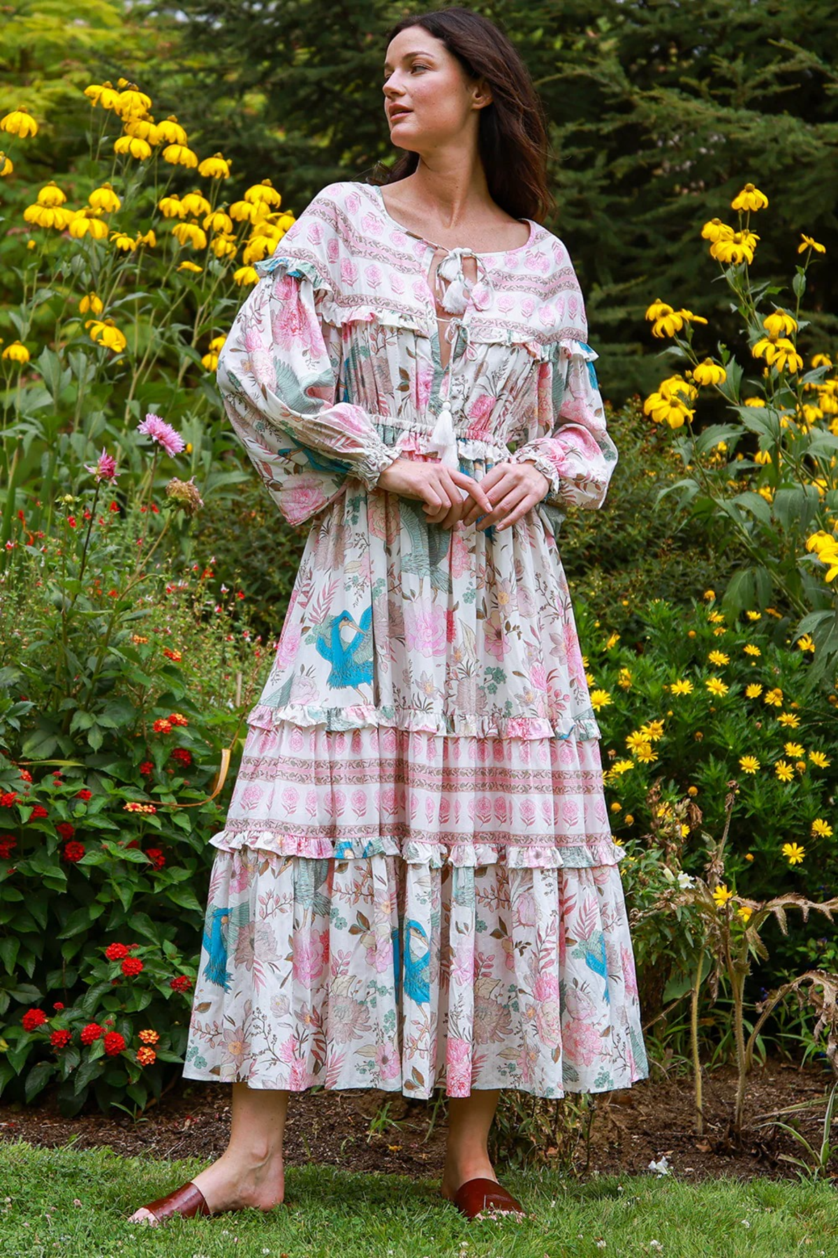 garden wonders maxi dress Bordeaux Maxi Dress in White Heron M