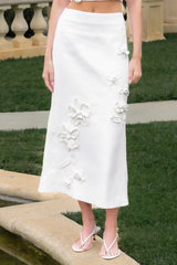 Dark Slate Gray Crochet Flower Maxi Skirt Maxi Skirt