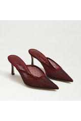 Lavender Margeaux Mesh Heeled Mule | French Merlot Mesh Heel
