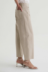 Rosy Brown Hattie Crop High Rise Barrel | Sulfur Light Taupe Jeans