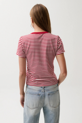 Lavender Alba Stripe Shrunken Tee T Shirt