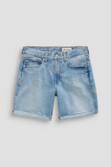 Dark Gray Ex-Boyfriend Mid Rise Bermuda Short | Soft Focus Denim Shorts
