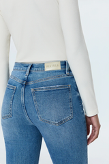 Dark Slate Blue Charlie High Rise Classic Straight Jean | Rhythm Vintage Jeans