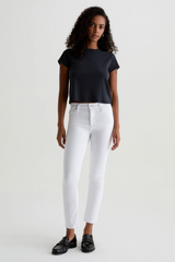 Lavender Mari Cropped Mid-Rise Slim Straight | Gallery White Jeans