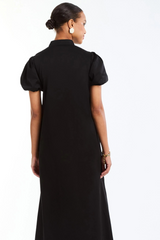 White Smoke Elliana Barong Midi Dress in Black Ivory Midi Dress
