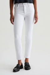 Lavender Mari Cropped Mid-Rise Slim Straight | Gallery White Jeans