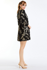 White Smoke Ines Mini Dress in Black Gold Mini Dress