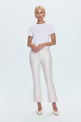 Lavender Lennon High Rise Coated Boot Jean | Ivory Luster Pant