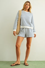 Light Gray The Coastal Cool Striped Pullover Pullover